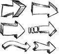 Sketchy Arrow set Vector Royalty Free Stock Photo