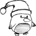 Sketchy Christmas Penguin Vector Royalty Free Stock Photo