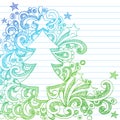 Sketchy Christmas Tree Abstract Notebook Doodles Royalty Free Stock Photo