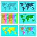 Sketchy color map of the world