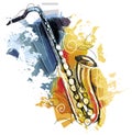 Sketchy colorful Saxophone