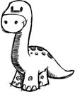 Sketchy Dinosaur Vector Illustration Royalty Free Stock Photo