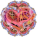 Sketchy Doodle Heart Illustration with mandala. Decoratice object