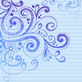 Sketchy Doodles on Notebook Paper Vector
