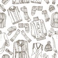 Sketchy Females knitted clothing seamless pattern