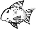 Sketchy fish Vector Illustration Royalty Free Stock Photo