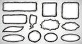 Sketchy Hand-Drawn Frames and Borders Set Royalty Free Stock Photo