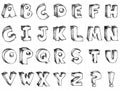 Sketchy hand drawn vector alphabet