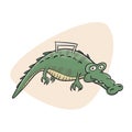 Funny illustration of a living crocodile bag Royalty Free Stock Photo