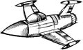 Sketchy Jet Vector Illustration Royalty Free Stock Photo