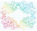 Sketchy Notebook Doodles Swirls Vines Border Royalty Free Stock Photo