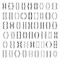 Sketchy parenthesis and different braces. Vector set of doodles Royalty Free Stock Photo