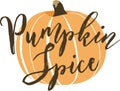 Sketchy Pumpkin Illustration with Brush Lettering