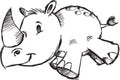 Sketchy Safari Rhino Vector Illustration Royalty Free Stock Photo