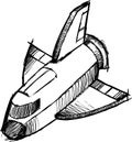 Sketchy Shuttle Rocket Vector Royalty Free Stock Photo