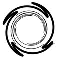 Sketchy / sketch circular circles. Spirally, swirly effect on circle design element