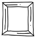 Sketchy square frame. Cute blank empty box