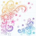 Sketchy Star Doodles Vector Illustration Design Royalty Free Stock Photo