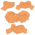 Sketchy 4 Style Gesture Hand, Ready to Receive or Give Something, flat color