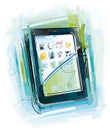 Sketchy Tablet Computer Royalty Free Stock Photo