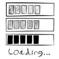 Sketchy three style of loading sign