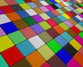 Skew multicolor floor fleeing to the horizon