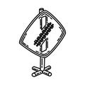 Skewed Railroad Crossing Icon. Doodle Hand Drawn or Outline Icon Style Royalty Free Stock Photo