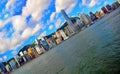 Skewed view of hong kong harbor Royalty Free Stock Photo