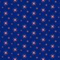 Skewed Different sizes Star Seamless Pattern with Background color and pattern change oportunity. Royalty Free Stock Photo