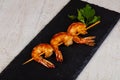 Skewer with prawn Royalty Free Stock Photo