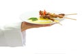 Skewer presentation from chef Royalty Free Stock Photo