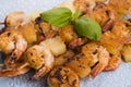 Skewer shrimp with pineapple Royalty Free Stock Photo