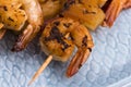 Skewer shrimp with pineapple Royalty Free Stock Photo