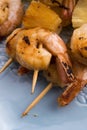 Skewer shrimp with pineapple Royalty Free Stock Photo