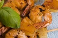 Skewer shrimp with pineapple Royalty Free Stock Photo