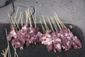 beef satay ready to roast Royalty Free Stock Photo