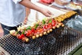 Skewered and Grilled Meat, barbeque Royalty Free Stock Photo