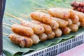 Skewered vermicelli sausages tradtional Royalty Free Stock Photo