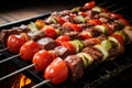 skewering slices of porterhouse steak for kabobs