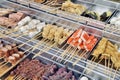 Skewers at asian market Royalty Free Stock Photo