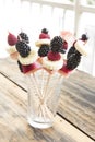 Skewers of Fruit in a Glass - Fruit Snack Royalty Free Stock Photo