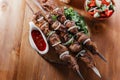 Skewers shashlik kebab Royalty Free Stock Photo