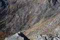 Ski area in Kurzras Maso Corto - view from above with cable car. Royalty Free Stock Photo