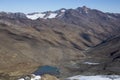 Ski area in Kurzras Maso Corto - view from above. Royalty Free Stock Photo