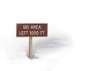 Ski area sign in snow Royalty Free Stock Photo