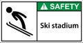 ski area,skiing sport,please be careful.sign safety. Royalty Free Stock Photo