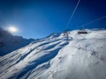 The ski area of Soelden in Austria with blue sky Royalty Free Stock Photo