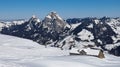 Ski area Stoos and Mt Mythen Royalty Free Stock Photo