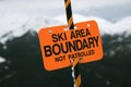 Ski area trail boundary sign.