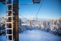 Ski areal Jested in sunny winter day in mountain, Liberec, Czech Republic Royalty Free Stock Photo